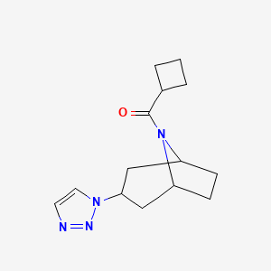 molecular formula C14H20N4O B2772145 8-cyclobutanecarbonyl-3-(1H-1,2,3-triazol-1-yl)-8-azabicyclo[3.2.1]octane CAS No. 2196214-97-6