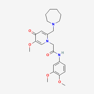 2-(2-(azepan-1-ylmethyl)-5-methoxy-4-oxopyridin-1(4H)-yl)-N-(3,4-dimethoxyphenyl)acetamide