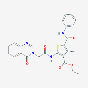 ethyl 4-methyl-2-{[(4-oxoquinazolin-3(4H)-yl)acetyl]amino}-5-(phenylcarbamoyl)thiophene-3-carboxylate