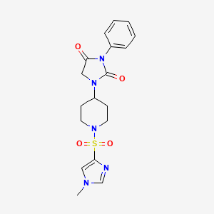 molecular formula C18H21N5O4S B2772178 1-(1-((1-methyl-1H-imidazol-4-yl)sulfonyl)piperidin-4-yl)-3-phenylimidazolidine-2,4-dione CAS No. 2034605-14-4