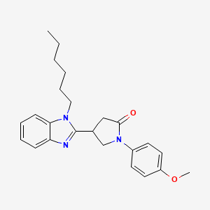 4-(1-hexyl-1H-1,3-benzodiazol-2-yl)-1-(4-methoxyphenyl)pyrrolidin-2-one