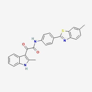 molecular formula C25H19N3O2S B2772186 N-[4-(6-methyl-1,3-benzothiazol-2-yl)phenyl]-2-(2-methyl-1H-indol-3-yl)-2-oxoacetamide CAS No. 852369-37-0