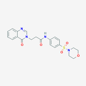 molecular formula C21H22N4O5S B277219 N-[4-(morpholin-4-ylsulfonyl)phenyl]-3-(4-oxoquinazolin-3(4H)-yl)propanamide 