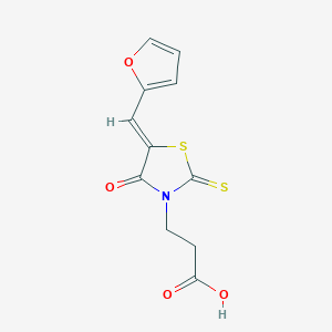 molecular formula C11H9NO4S2 B2772195 (Z)-3-(5-(furan-2-ylmethylene)-4-oxo-2-thioxothiazolidin-3-yl)propanoic acid CAS No. 851303-29-2