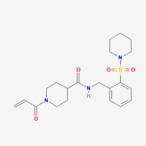 N-[(2-Piperidin-1-ylsulfonylphenyl)methyl]-1-prop-2-enoylpiperidine-4-carboxamide