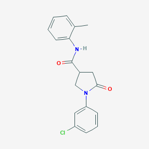 molecular formula C18H17ClN2O2 B277220 1-(3-chlorophenyl)-N-(2-methylphenyl)-5-oxopyrrolidine-3-carboxamide 