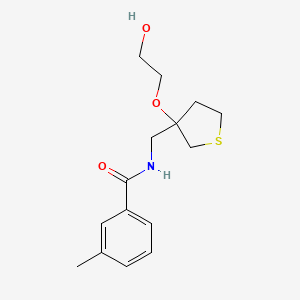 N-((3-(2-hydroxyethoxy)tetrahydrothiophen-3-yl)methyl)-3-methylbenzamide