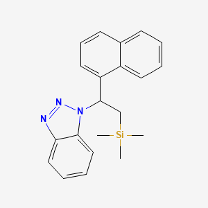 molecular formula C21H23N3Si B2772218 1-[1-(Naphthalen-1-yl)-2-(trimethylsilyl)ethyl]-1H-1,2,3-benzotriazole CAS No. 304690-22-0