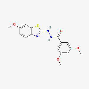 molecular formula C17H17N3O4S B2772225 3,5-dimethoxy-N'-(6-methoxy-1,3-benzothiazol-2-yl)benzohydrazide CAS No. 851979-71-0