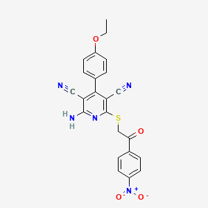 2-amino-4-(4-ethoxyphenyl)-6-{[2-(4-nitrophenyl)-2-oxoethyl]sulfanyl}pyridine-3,5-dicarbonitrile