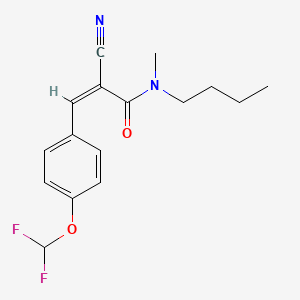 molecular formula C16H18F2N2O2 B2772234 (Z)-N-Butyl-2-cyano-3-[4-(difluoromethoxy)phenyl]-N-methylprop-2-enamide CAS No. 327107-15-3