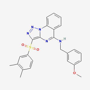 molecular formula C25H23N5O3S B2772235 3-(3,4-dimethylphenyl)sulfonyl-N-[(3-methoxyphenyl)methyl]triazolo[1,5-a]quinazolin-5-amine CAS No. 872209-17-1