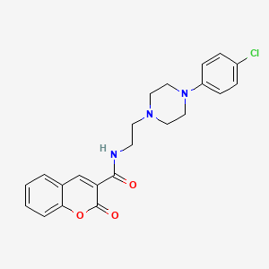 molecular formula C22H22ClN3O3 B2772239 N-(2-(4-(4-chlorophenyl)piperazin-1-yl)ethyl)-2-oxo-2H-chromene-3-carboxamide CAS No. 1049415-62-4