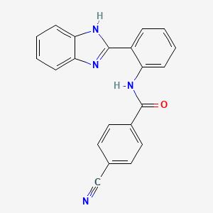 molecular formula C21H14N4O B2772244 N-[2-(1H-benzimidazol-2-yl)phenyl]-4-cyanobenzamide CAS No. 306289-83-8