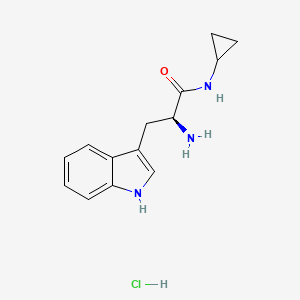 molecular formula C14H18ClN3O B2772245 (2S)-2-氨基-N-环丙基-3-(1H-吲哚-3-基)丙酰胺盐酸盐 CAS No. 200865-14-1