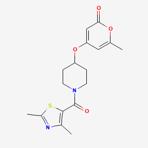 molecular formula C17H20N2O4S B2772247 4-((1-(2,4-dimethylthiazole-5-carbonyl)piperidin-4-yl)oxy)-6-methyl-2H-pyran-2-one CAS No. 1706224-56-7