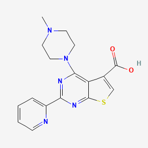 molecular formula C17H17N5O2S B2772252 4-(4-Methylpiperazin-1-yl)-2-(pyridin-2-yl)thieno[2,3-d]pyrimidine-5-carboxylic acid CAS No. 2060000-39-5