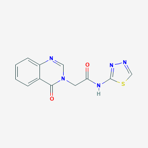 molecular formula C12H9N5O2S B277226 2-(4-oxoquinazolin-3(4H)-yl)-N-(1,3,4-thiadiazol-2-yl)acetamide 