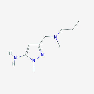 molecular formula C9H18N4 B2772261 1-methyl-3-{[methyl(propyl)amino]methyl}-1H-pyrazol-5-amine CAS No. 1856071-18-5