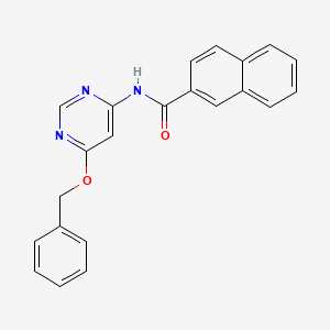 molecular formula C22H17N3O2 B2772267 N-(6-(benzyloxy)pyrimidin-4-yl)-2-naphthamide CAS No. 1421531-75-0