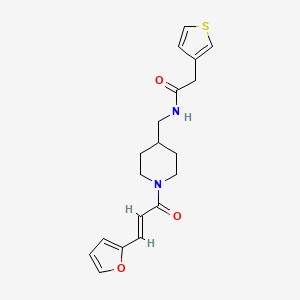 molecular formula C19H22N2O3S B2772270 (E)-N-((1-(3-(furan-2-yl)acryloyl)piperidin-4-yl)methyl)-2-(thiophen-3-yl)acetamide CAS No. 1798423-05-8