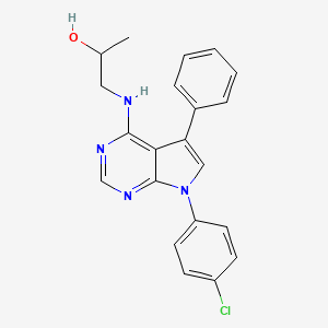 molecular formula C21H19ClN4O B2772272 1-{[7-(4-chlorophenyl)-5-phenyl-7H-pyrrolo[2,3-d]pyrimidin-4-yl]amino}propan-2-ol CAS No. 477226-77-0
