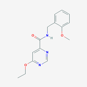 molecular formula C15H17N3O3 B2772276 6-乙氧基-N-(2-甲氧基苯甲基)嘧啶-4-甲酰胺 CAS No. 2034634-29-0