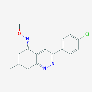 molecular formula C16H16ClN3O B2772278 3-(4-chlorophenyl)-N-methoxy-7-methyl-7,8-dihydro-6H-cinnolin-5-imine CAS No. 1024770-50-0
