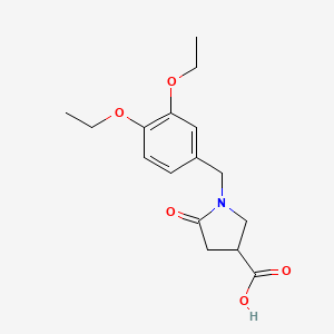 molecular formula C16H21NO5 B2772282 1-(3,4-Diethoxybenzyl)-5-oxopyrrolidine-3-carboxylic acid CAS No. 927984-46-1