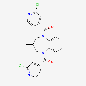 molecular formula C22H18Cl2N4O2 B2772287 1,5-bis(2-chloropyridine-4-carbonyl)-3-methyl-2,3,4,5-tetrahydro-1H-1,5-benzodiazepine CAS No. 1394639-64-5