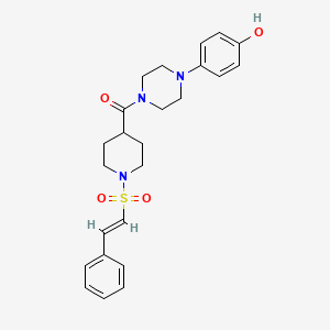 molecular formula C24H29N3O4S B2772288 [4-(4-hydroxyphenyl)piperazin-1-yl]-[1-[(E)-2-phenylethenyl]sulfonylpiperidin-4-yl]methanone CAS No. 1090784-93-2