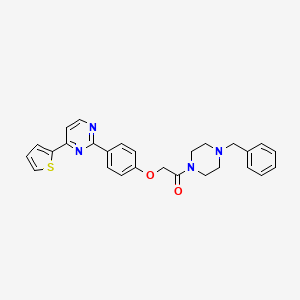 1-(4-Benzylpiperazin-1-yl)-2-[4-(4-thiophen-2-ylpyrimidin-2-yl)phenoxy]ethanone