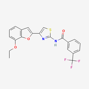 N-(4-(7-ethoxybenzofuran-2-yl)thiazol-2-yl)-3-(trifluoromethyl)benzamide