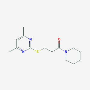 molecular formula C14H21N3OS B277230 4,6-Dimethyl-2-pyrimidinyl 3-oxo-3-(1-piperidinyl)propyl sulfide 
