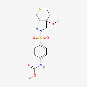 methyl (4-(N-((4-methoxytetrahydro-2H-thiopyran-4-yl)methyl)sulfamoyl)phenyl)carbamate