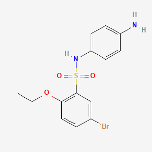 molecular formula C14H15BrN2O3S B2772304 N-(4-aminophenyl)-5-bromo-2-ethoxybenzene-1-sulfonamide CAS No. 380345-02-8