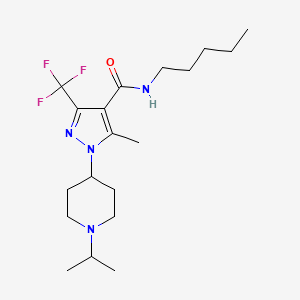 molecular formula C19H31F3N4O B2772308 1-(1-异丙基哌嗪-4-基)-5-甲基-N-戊基-3-(三氟甲基)-1H-吡唑-4-甲酰胺 CAS No. 1226427-49-1