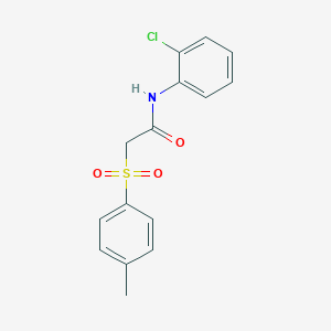 molecular formula C15H14ClNO3S B277231 N-(2-chlorophenyl)-2-[(4-methylphenyl)sulfonyl]acetamide 