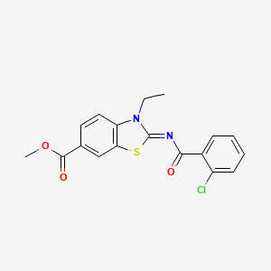 (E)-methyl 2-((2-chlorobenzoyl)imino)-3-ethyl-2,3-dihydrobenzo[d]thiazole-6-carboxylate