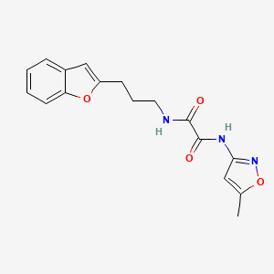 molecular formula C17H17N3O4 B2772321 N1-(3-(benzofuran-2-yl)propyl)-N2-(5-methylisoxazol-3-yl)oxalamide CAS No. 2034281-54-2