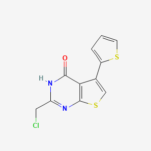 molecular formula C11H7ClN2OS2 B2772323 2-氯甲基-5-噻吩-2-基-3H-噻吩并[2,3-d]嘧啶-4-酮 CAS No. 255378-83-7