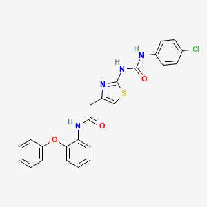 molecular formula C24H19ClN4O3S B2772329 2-(2-(3-(4-chlorophenyl)ureido)thiazol-4-yl)-N-(2-phenoxyphenyl)acetamide CAS No. 921475-77-6