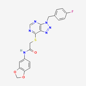 N-(benzo[d][1,3]dioxol-5-yl)-2-((3-(4-fluorobenzyl)-3H-[1,2,3]triazolo[4,5-d]pyrimidin-7-yl)thio)acetamide