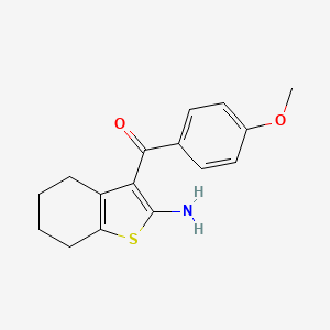 molecular formula C16H17NO2S B2772341 (2-Amino-4,5,6,7-tetrahydro-1-benzothien-3-yl)(4-methoxyphenyl)methanone CAS No. 40312-30-9