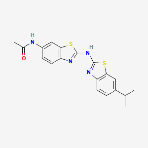 molecular formula C19H18N4OS2 B2772343 N-(2-((6-isopropylbenzo[d]thiazol-2-yl)amino)benzo[d]thiazol-6-yl)acetamide CAS No. 862975-33-5