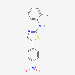 molecular formula C16H15N3O2S B2772347 [5-(4-Nitro-phenyl)-4,5-dihydro-thiazol-2-yl]-o-tolyl-amine CAS No. 438030-43-4
