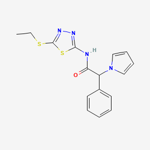 N-(5-(ethylthio)-1,3,4-thiadiazol-2-yl)-2-phenyl-2-(1H-pyrrol-1-yl)acetamide