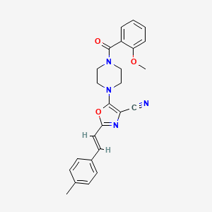 (E)-5-(4-(2-methoxybenzoyl)piperazin-1-yl)-2-(4-methylstyryl)oxazole-4-carbonitrile