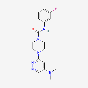 molecular formula C17H21FN6O B2772355 4-[5-(Dimethylamino)pyridazin-3-YL]-N-(3-fluorophenyl)piperazine-1-carboxamide CAS No. 1448064-52-5