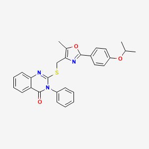 2-(((2-(4-isopropoxyphenyl)-5-methyloxazol-4-yl)methyl)thio)-3-phenylquinazolin-4(3H)-one